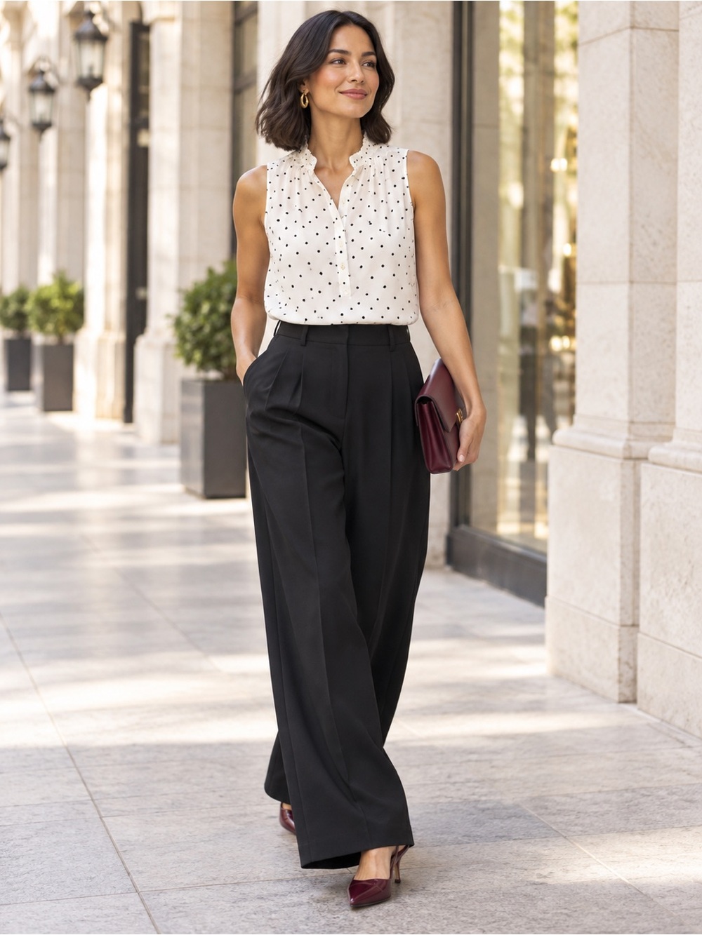 J. Crew Sleeveless Polkadot Top